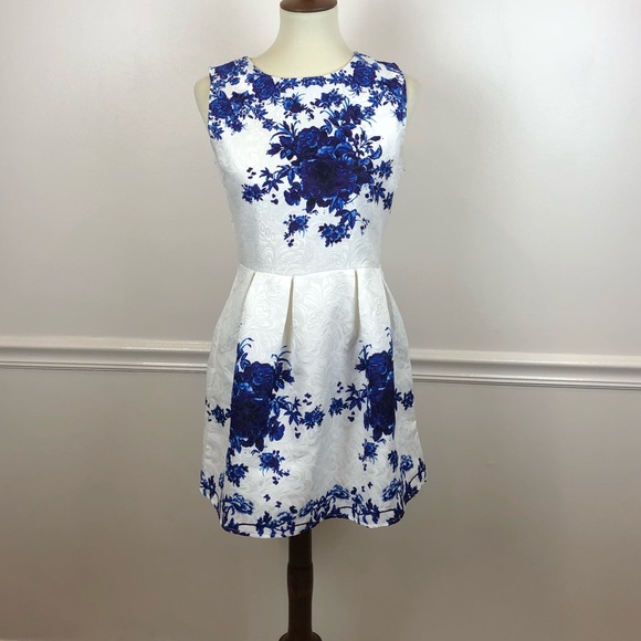 Dresses & Skirts - Vibrant blue and white dress... floral print